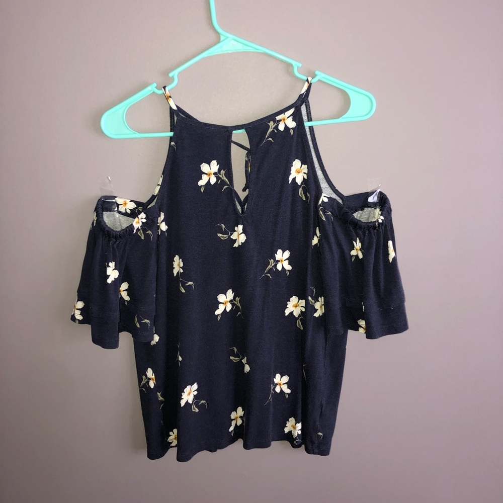 Off the shoulder flower print top
